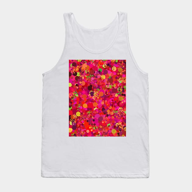 Colorful Pink Red and Gold Circles Abstract Art Pattern Tank Top by Abstractdesigns